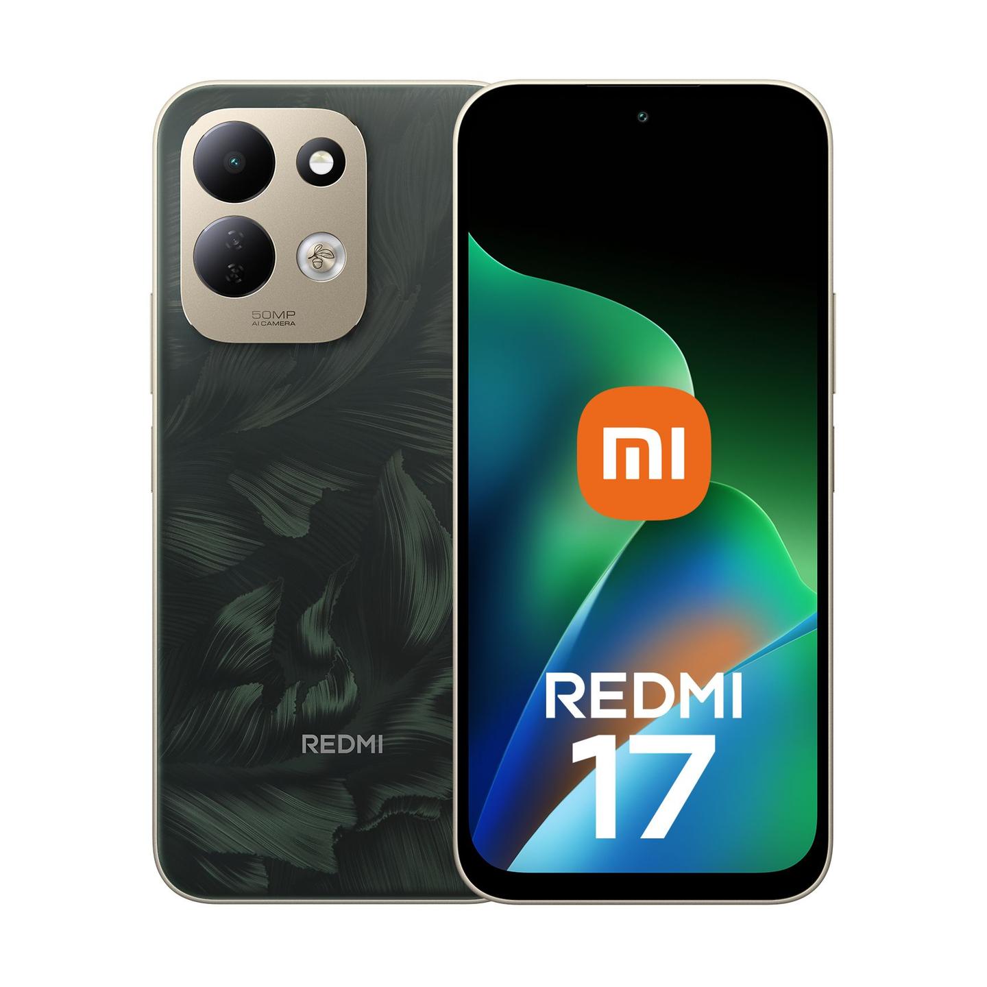 Telefon Xiaomi Redmi 17, 6.9", IPS LCD, 120Hz, 4GB, 128GB, MediaTek Helio G91 Ultra, Dual SIM, 4G - Gjelbër