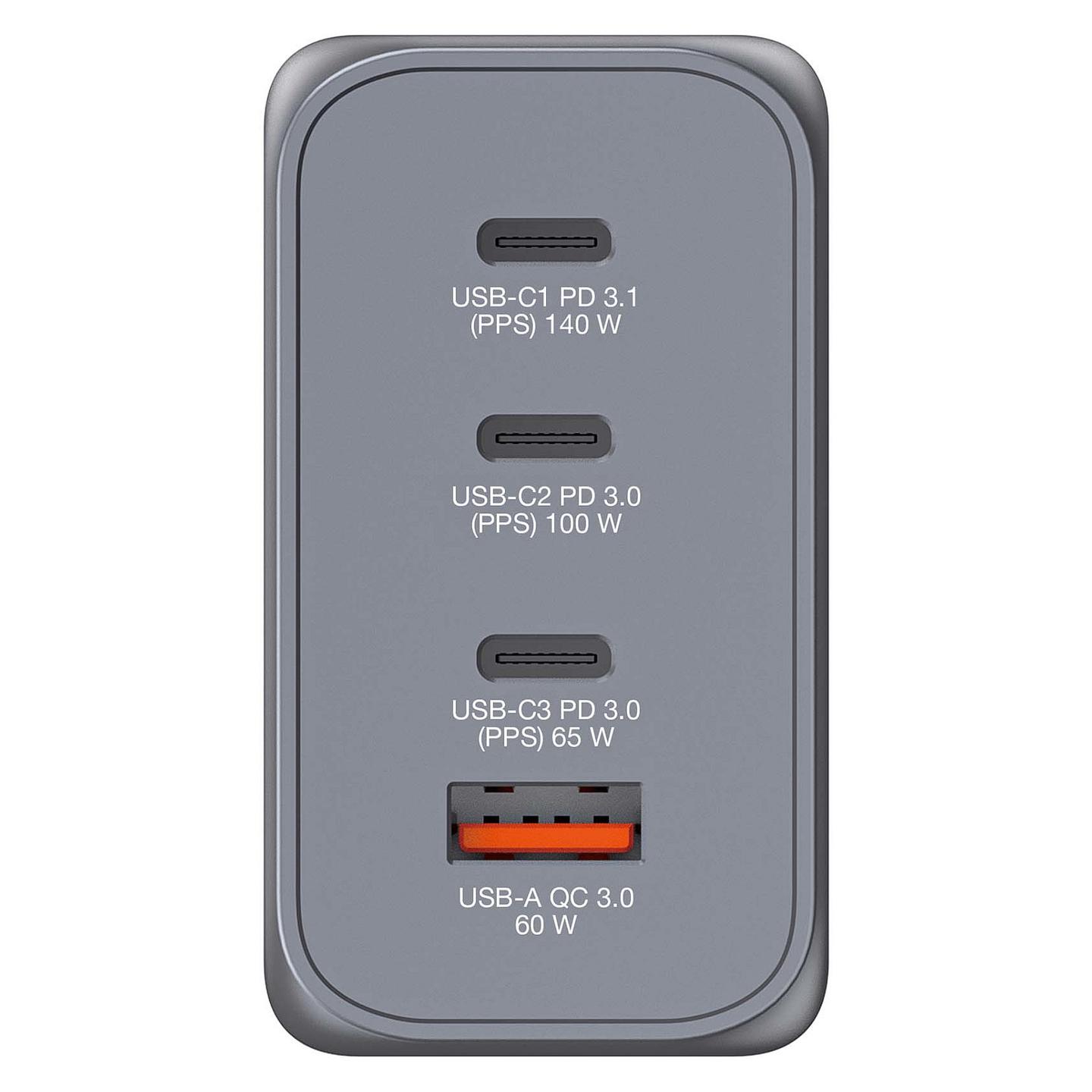 Adapter Verbatim GNC-240 / GaN / 240W / 3x USB-C / USB-A / PD 3.1 - Hiri - 2