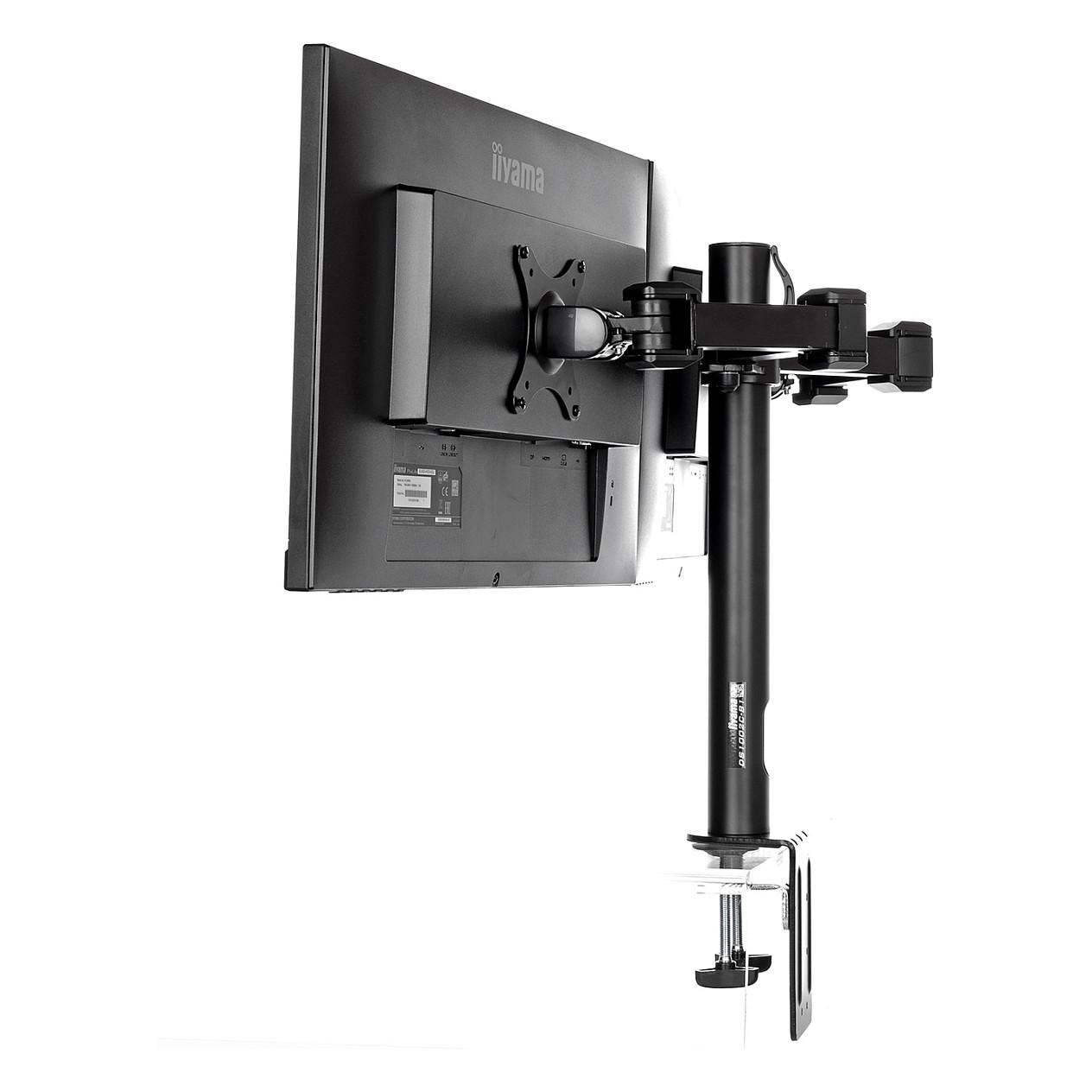 Mbajtëse për Monitor iiyama DS1002C-B1 / 2 Monitorë / 10"-32" / 10kg për Monitor / Clamp / Rregullim Lartësie 200-400mm / Tilt -85° deri +15° / Swivel 180° / Pivot 90° - Zezë - 5