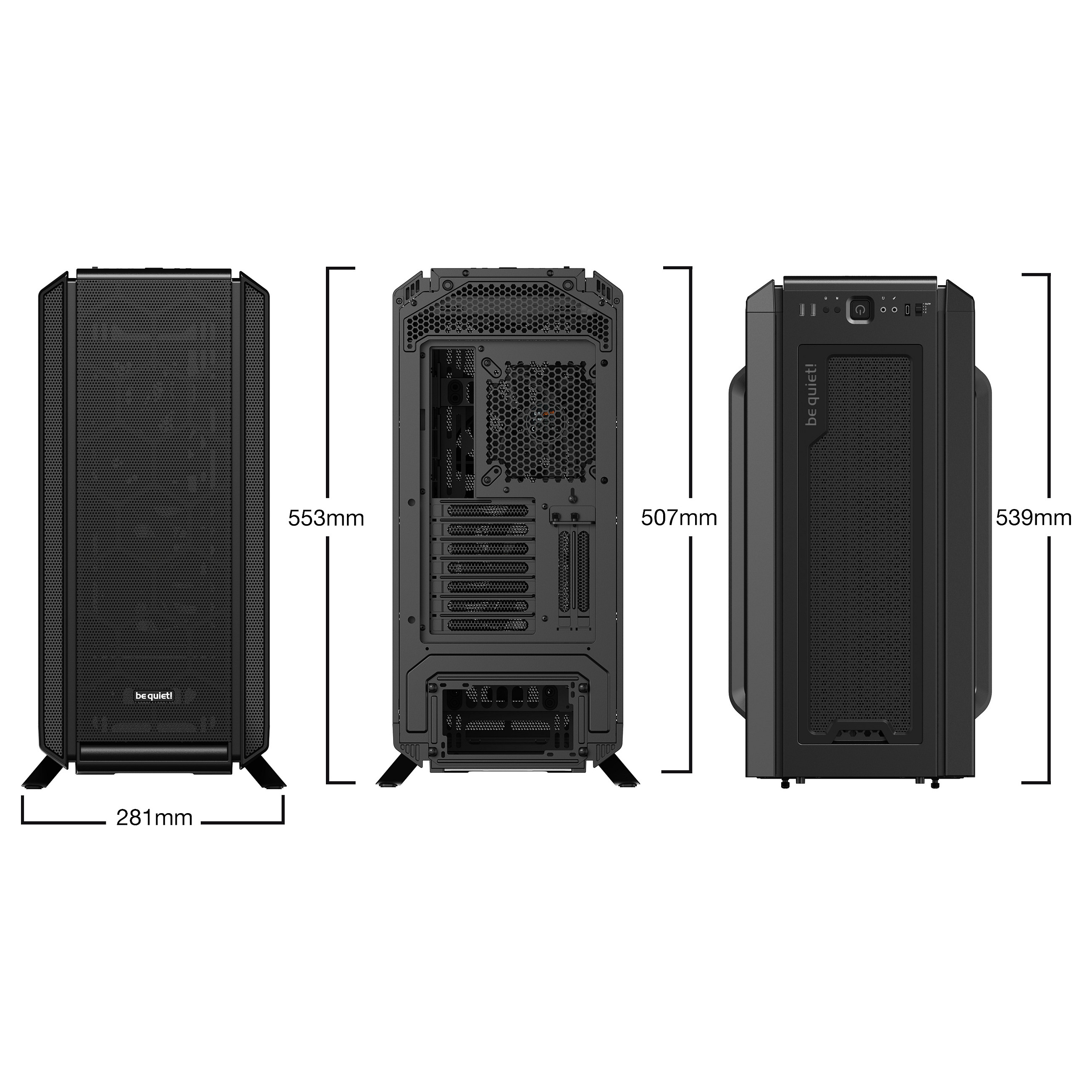 Kasë PC be quiet! Silent Base 802 / Midi Tower / E-ATX + ATX / 2x 140mm + 1x 140mm Fan / Airflow + Silent - Zezë - 2