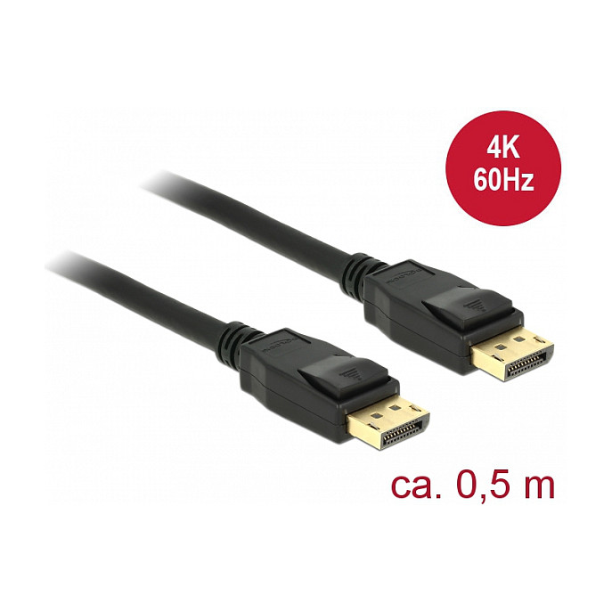 Kabllo DisplayPort DELOCK 1.2 M/M / 4K60Hz / 0.5 m – Zezë - 2