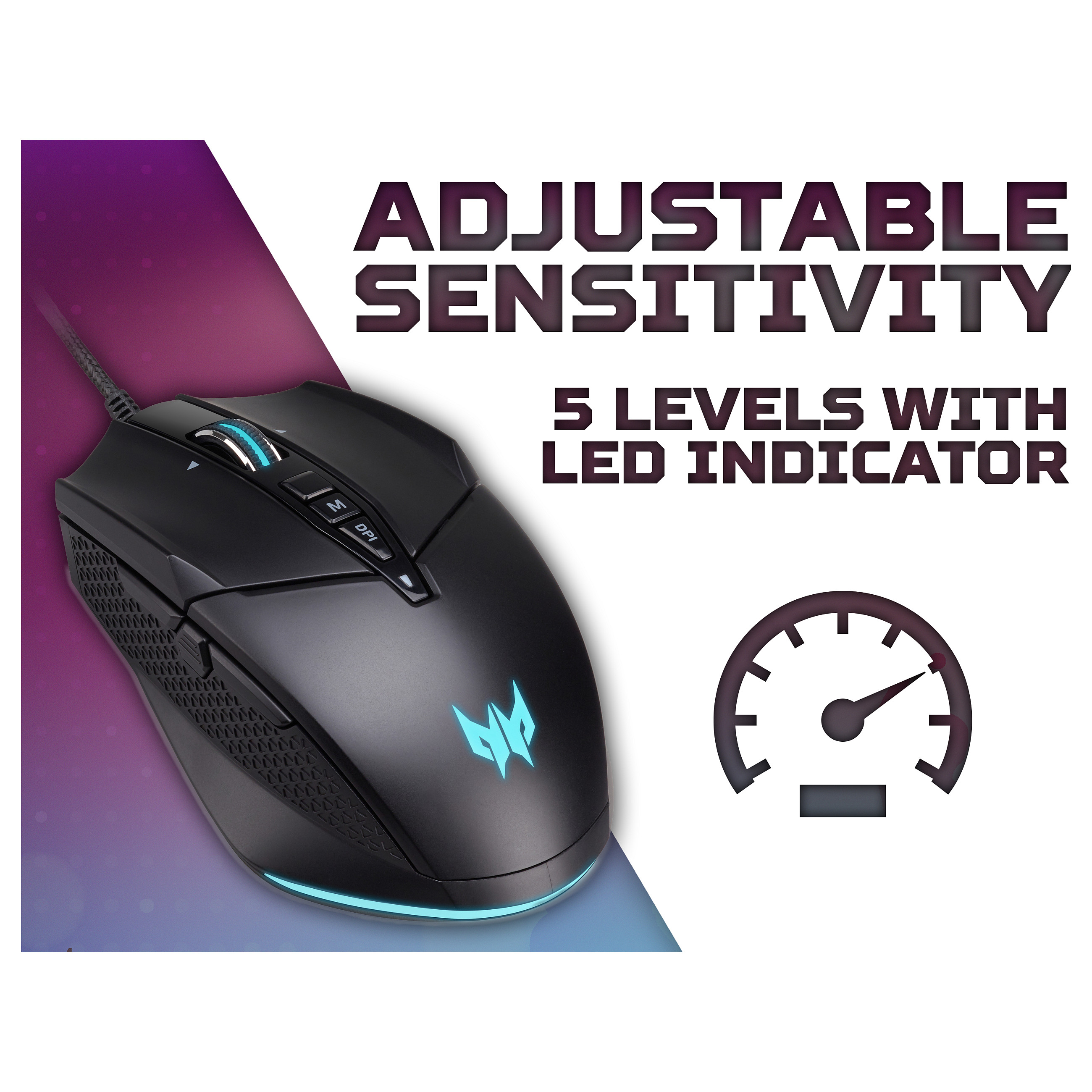Maus Gaming Acer Predator CESTUS 335 Wired / 19.000DPI / 10 butona - Zezë - 5