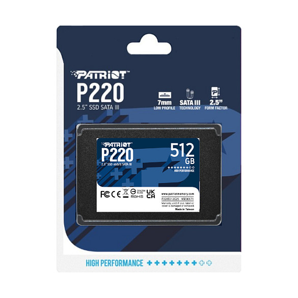 SSD e Brendshme 2.5″ / 512GB / Patriot P220 SATA III 6Gb/s - 5