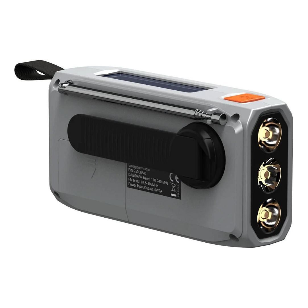 Radio portative Marmitek RESQ 100, DAB, DAB+, FM, 3 W RMS, Ekran LCD, Dalje për kufje 3,5 mm, USB-C, Me kurdisje - Gri e çelët - 8