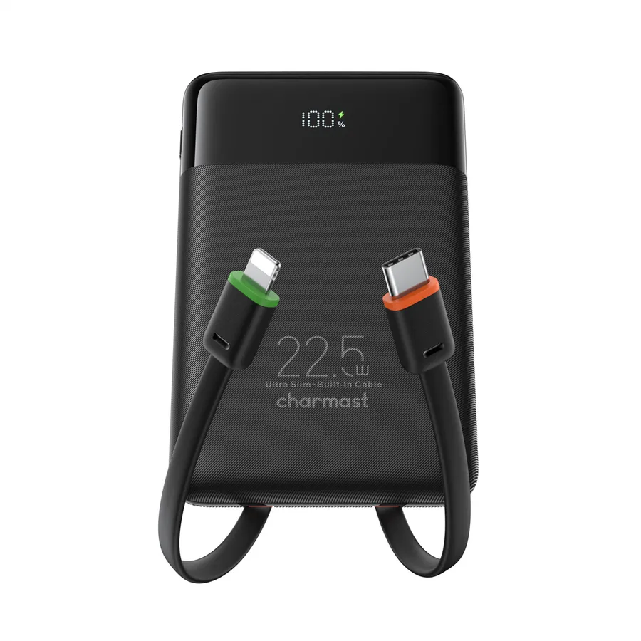 Powerbank CHARMAST W1202 / 10000mAh / 22.5W / USB-C / Apple 8-Pin / LED Display - Zezë