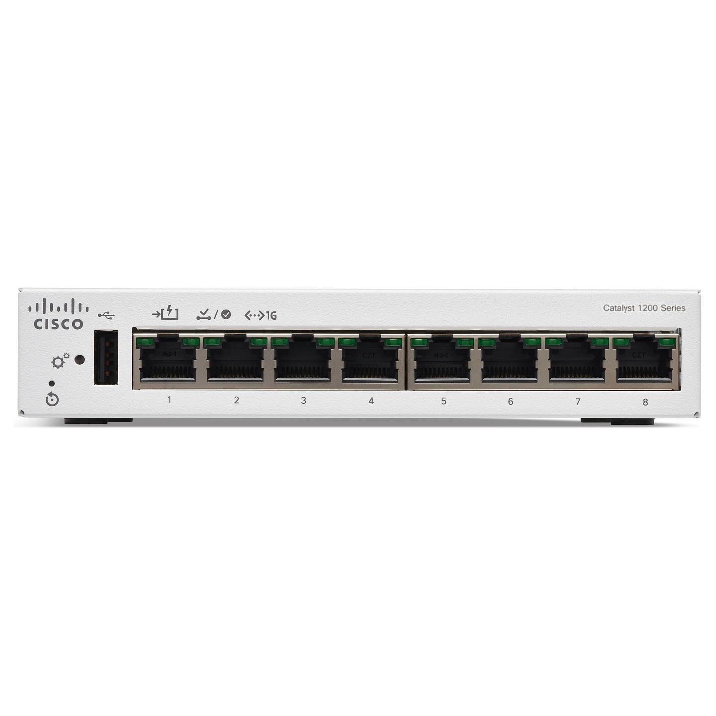 Switch Cisco Catalyst C1200-8T-D, 8x Gigabit Ethernet RJ45, Layer 3 Managed, Switching Capacity 16Gbps, PoE 67W, Desktop - Bardhë - 2