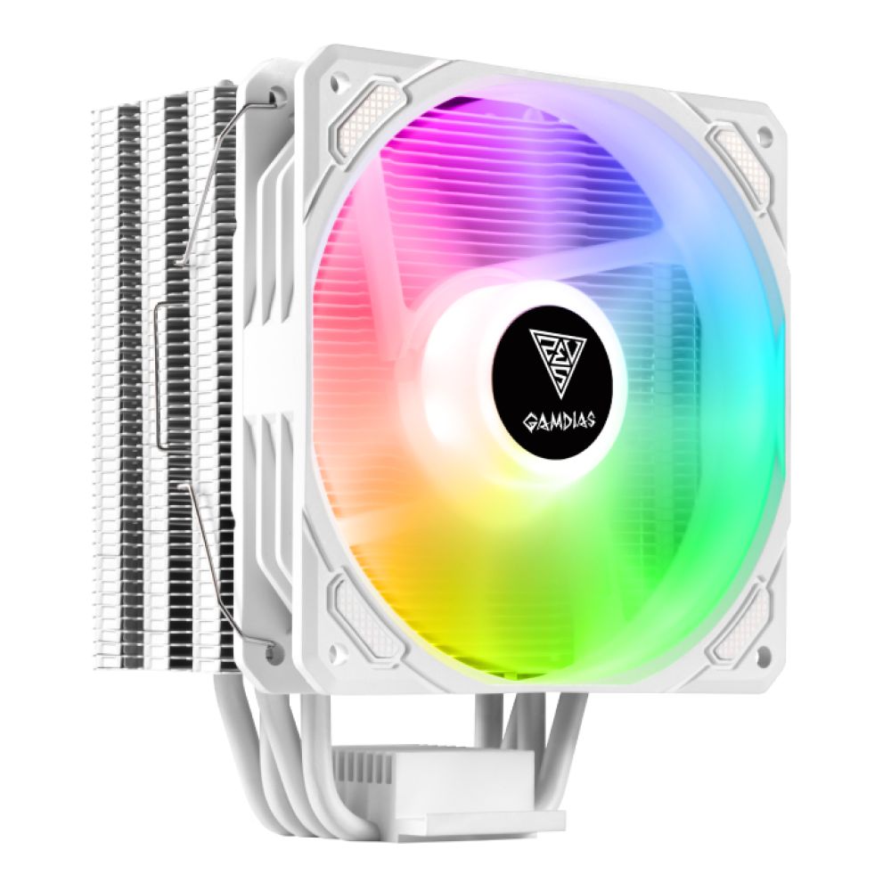 Ftohës për Procesor Gamdias BOREAS E1-410 WH / 120mm / 4 Heat Pipes / ARGB / PWM - Bardhë - 2