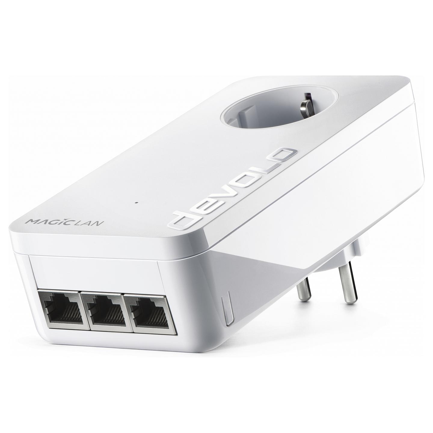 Power-LAN devolo Magic 2 LAN triple, 2400Mbps, G.hn, 3× Gigabit Ethernet, 10/100/1000Mbps, AES 128-bit - Bardhë