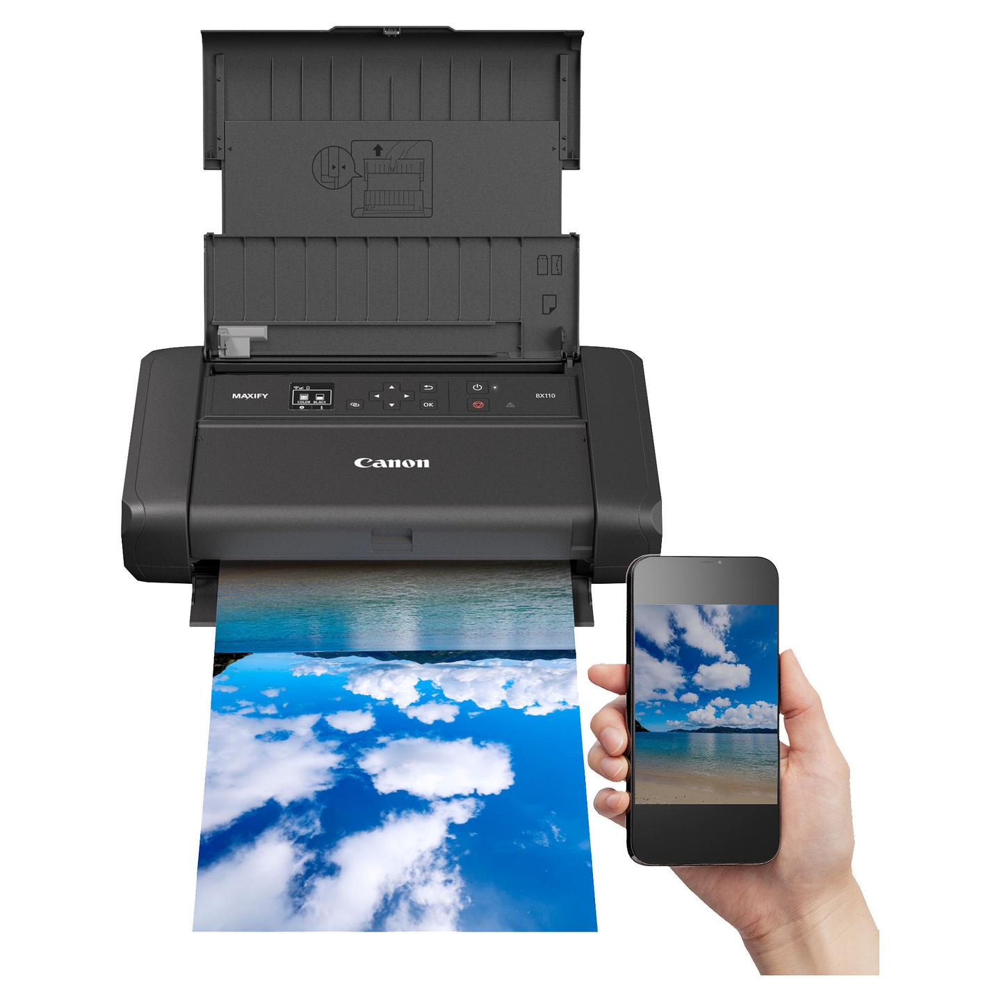 Printer Inkjet Canon MAXIFY BX110 / A4 / 4800 × 1200 DPI / 9 ipm / 5.5 ipm / Wi-Fi / USB-C / Bateri - Zezë - 12