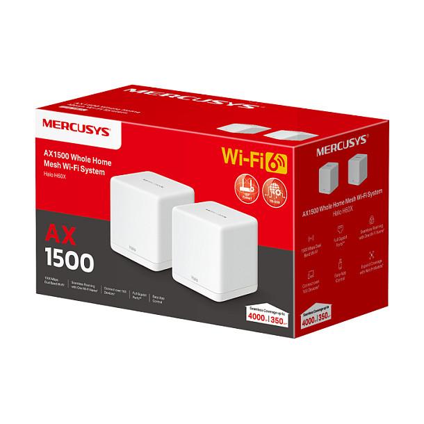 Ruter Mercusys Halo H60X, Mesh Wi-Fi 6 AX1500, Dual-Band, deri në 1500Mbps, 2-Pack - Bardhë - 8