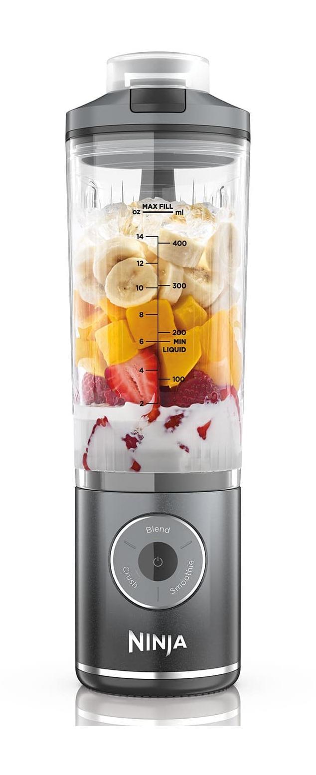 Blender Ninja Blast Max / BC251EUGY / 570ml / Wireless / 3 Programe / CrushBlade / USB-C – Gri/Transparent - 1