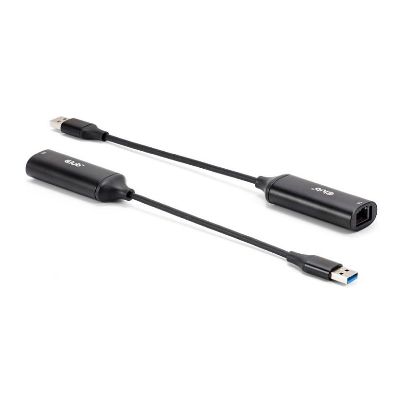 Adapter Rrjeti CLUB3D CAC-1421, USB-A në RJ45, Ethernet deri në 5 Gbps, Kabllo 12 cm – Zezë