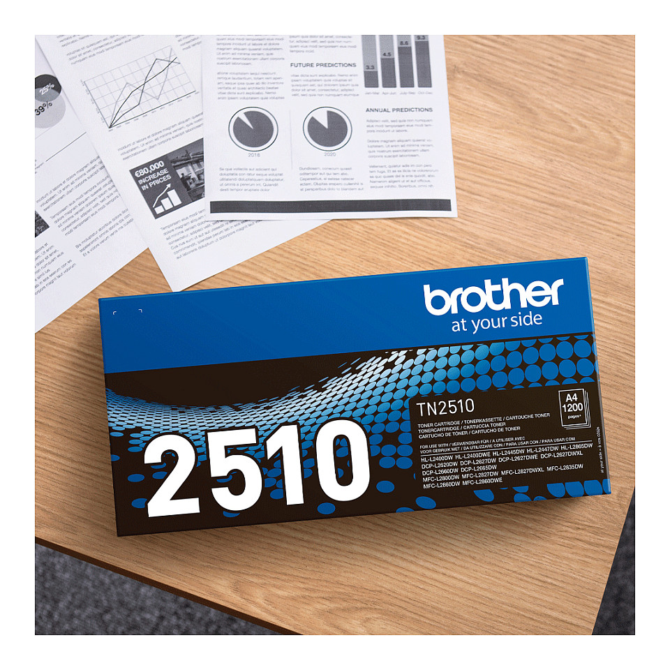 Toner Brother TN-2510 Cartridge Original/ Up to 1,200 Pages (ISO/IEC 19752) – Zezë - 2
