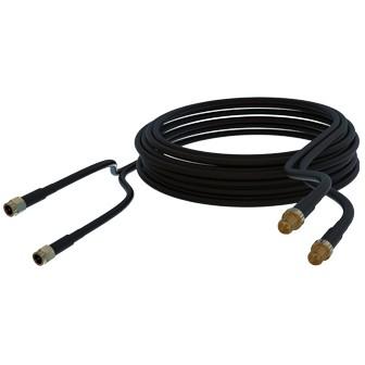 Kabllo për Rrjet Poynting CAB-92, Twin HDF-195 Low Loss, 5m, 2x SMA Male në 2x SMA Female - Zezë - 2