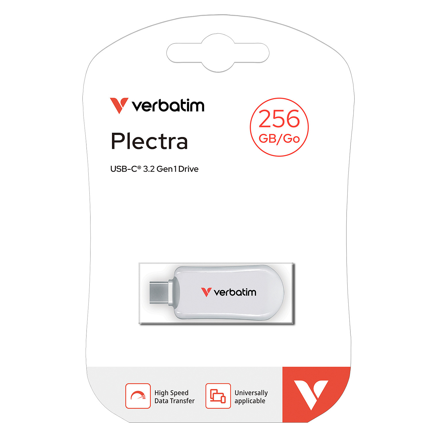 USB STICK 256GB Verbatim Plectra USB-C, e bardhë - 4