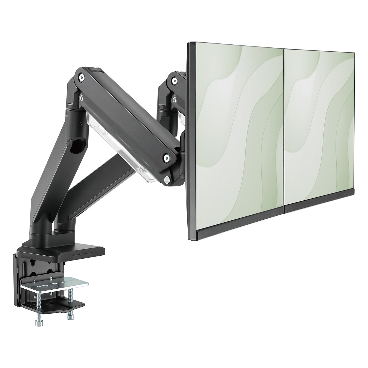 Mbajtëse për Monitor DIGITUS / 15″–35″ / deri në 30 kg / për 2 Monitorë / Lartësi të Rregullueshme / e Rrotullueshme / e Pjerrët - Zezë - 4