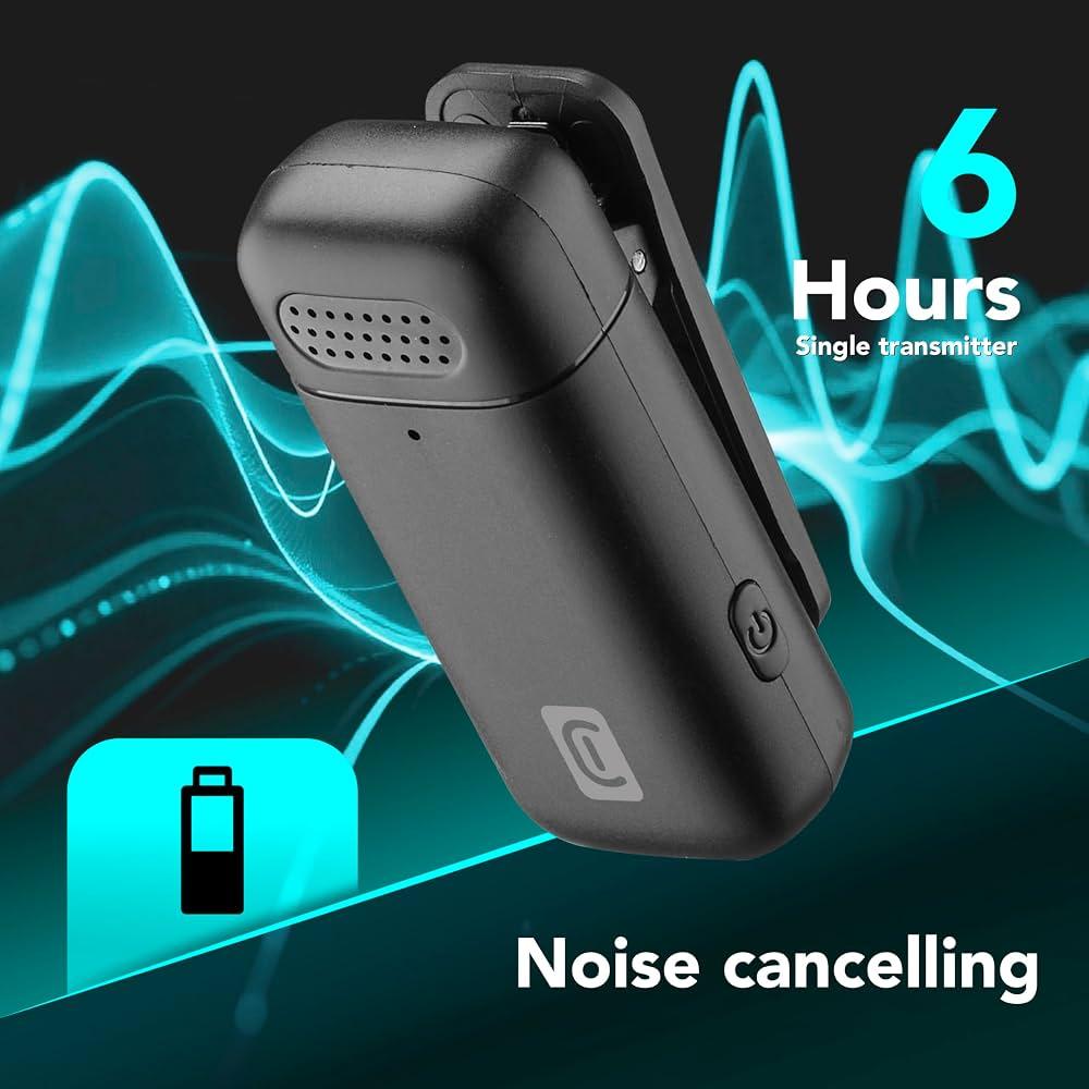 Mikrofon Wireless Cellularline Talk Pro / 2 Mikrofona / USB-C / ENC / 6 orë - Zezë - 2
