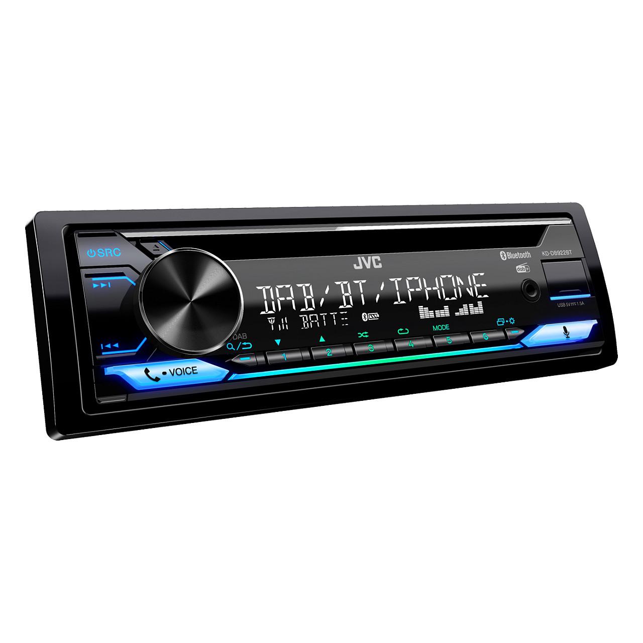 Radio CD për veturë JVC KD-DB922BT, 1 DIN, DAB+, FM, LW, MW, Bluetooth 4.2, USB, AUX, 4 × 50 W, ndriçim RGB - Zezë - 3