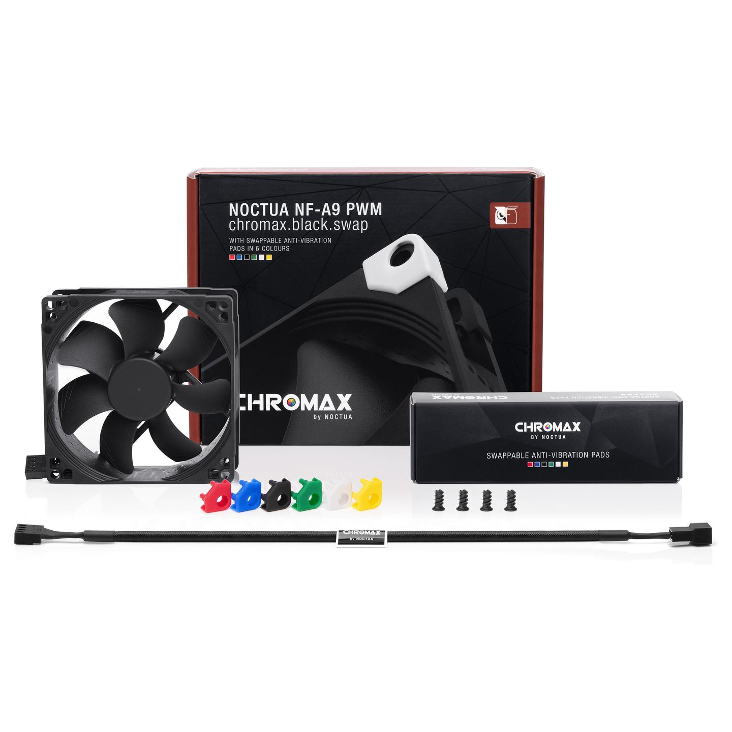 Ftohës për Kasë Noctua NF-A9 PWM chromax.black.swap / 92 mm / PWM / 2000 RPM / 78.9 m³/h / SSO2 - Zezë - 3