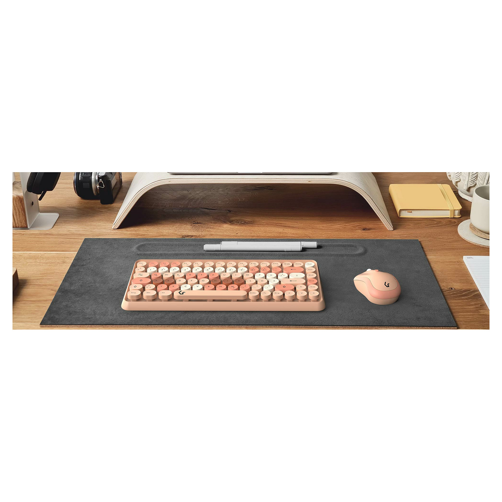 KeySonic Desktop-Set KSKM-5200M-RF (DE) Wireless sand/creme - 4