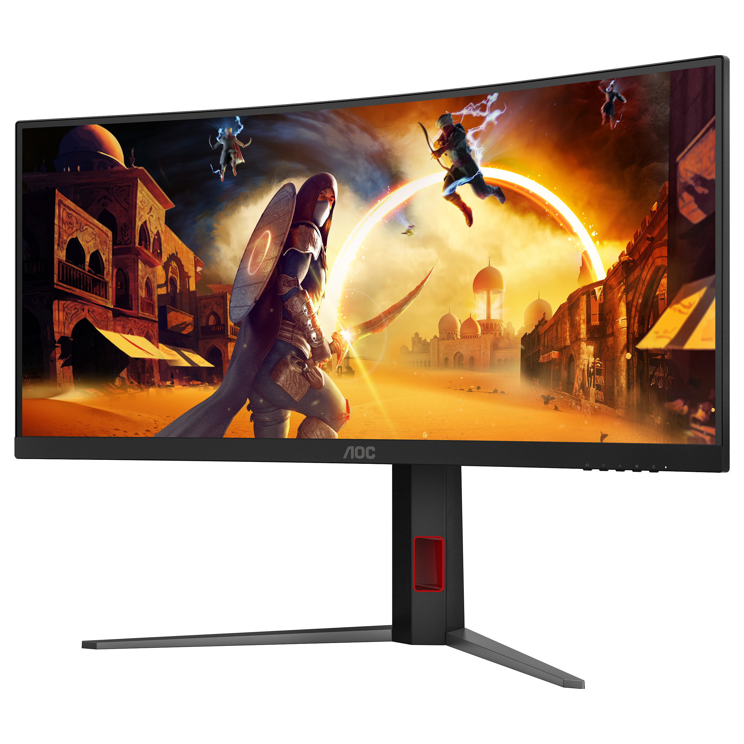 Monitor Gaming AOC G4 CU34G4 / 34" / UWQHD Fast VA Curved / 180Hz / 1ms / HDMI+DisplayPort - Zezë/Kuqe - 4