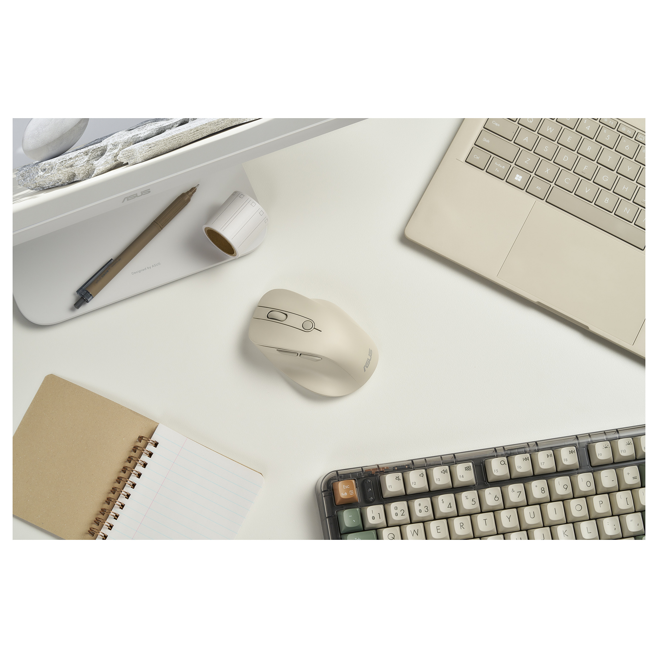 Maus pa kabllo ASUS MD105 / 2400 DPI / Wireless + Bluetooth - Bezhë - 6