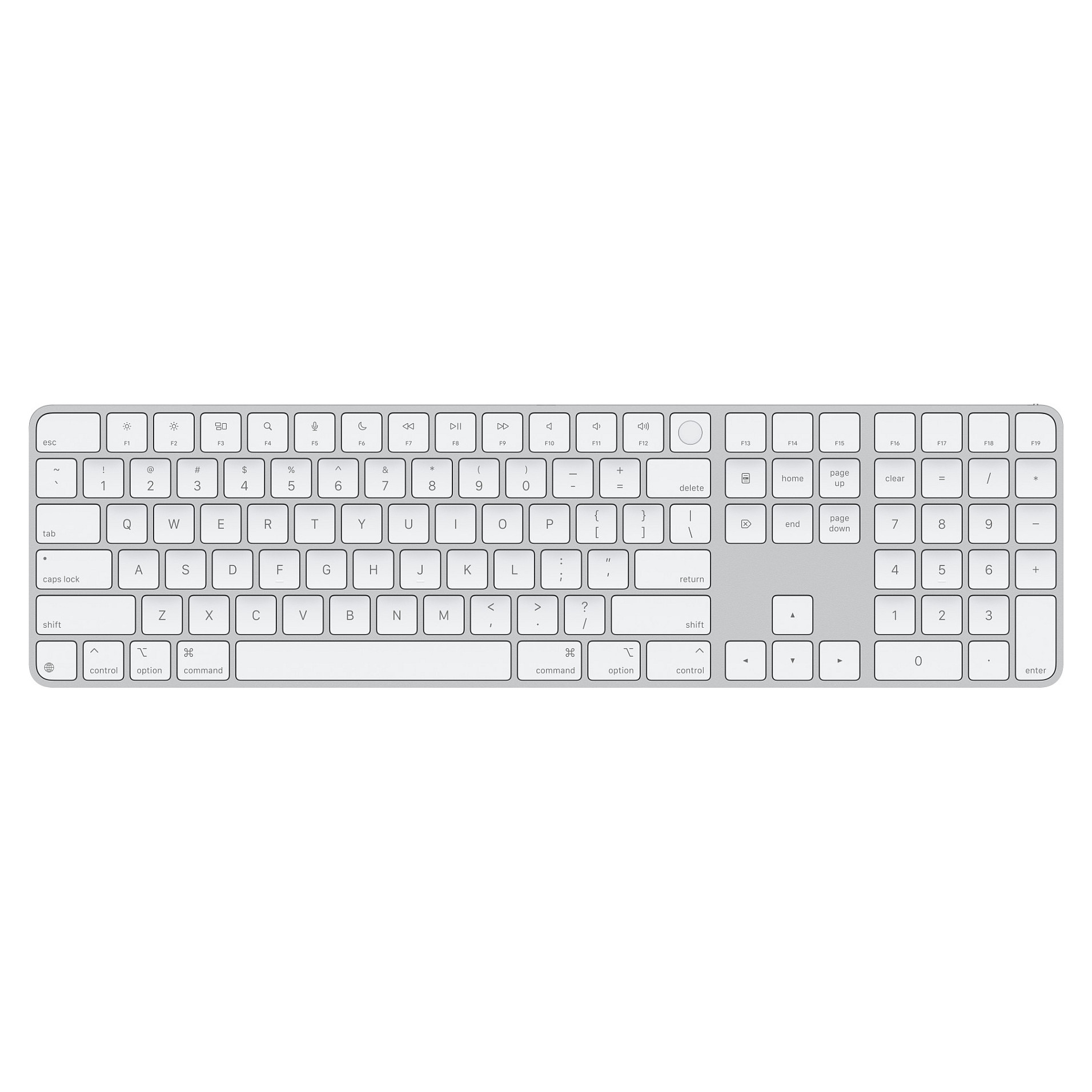 Tastierë Apple Magic / Touch ID / Numeric Keypad / USB-C / Wireless / QWERTY US - Bardhë