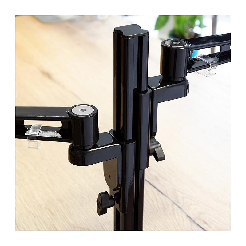 Mbajtëse për Monitor LogiLink BP0038 / 2 Monitorë / 13–26" / deri 8kg për Monitor / VESA 75x75 & 100x100 / Rotacion 360° - Zezë - 7