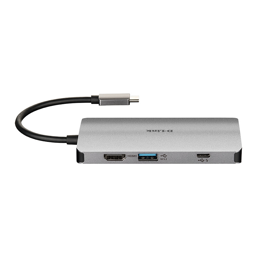 HUB D-Link DUB-M810 / USB C 8-Port Hub, HDMI 4K, USB, SD/microSD, LAN, passiv, Gri - 4