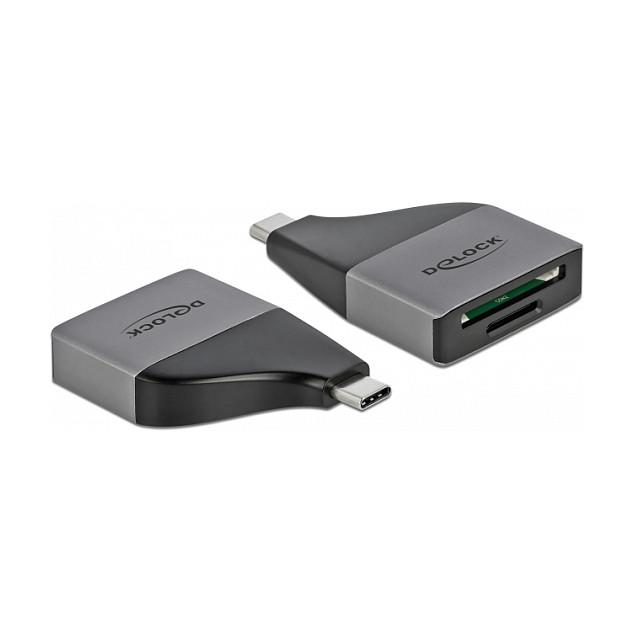 Lexues Kartelash DeLOCK 64117 , SD, MMC dhe MicroSD , USB-C Mashkull , USB 3.2 Gen 1 , 5Gbps , 51 × 35 × 10mm - Gri