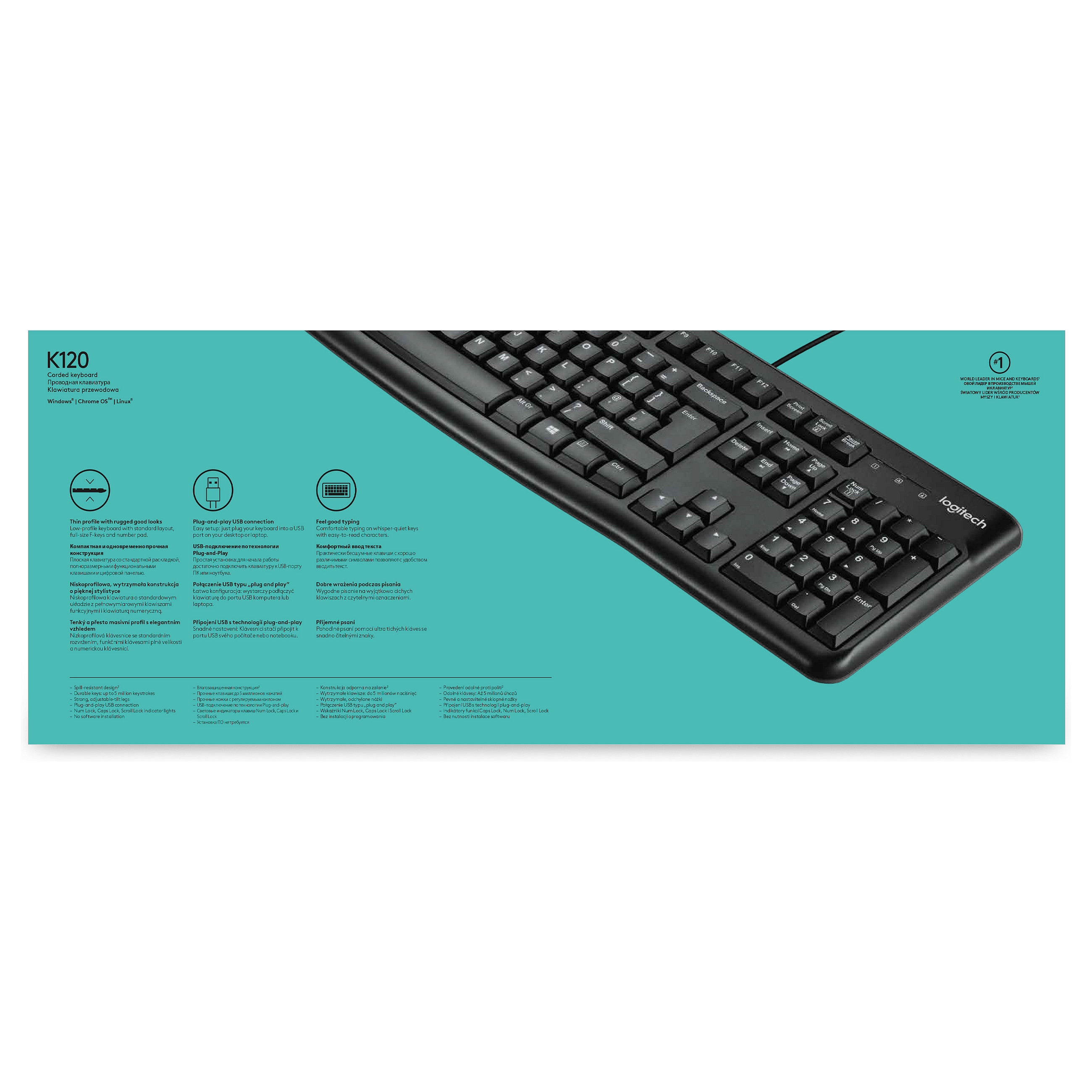 Tastierë me kabllo / Logitech K120 / Dutch layout / USB - 19