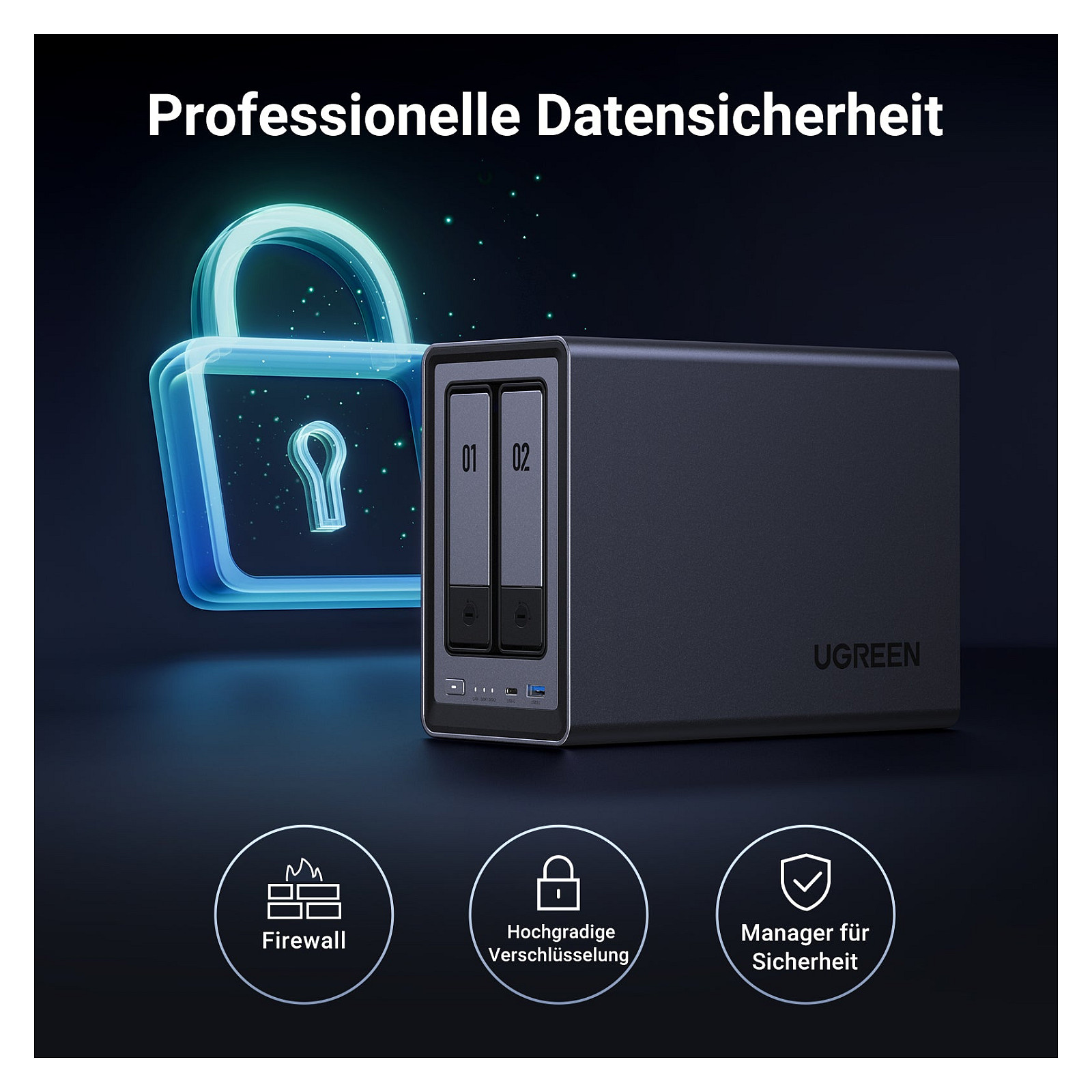 UGREEN NASync DXP2800 2-Bay NAS me Intel N100, 2.5GbE dhe M.2 NVMe Cache - 7