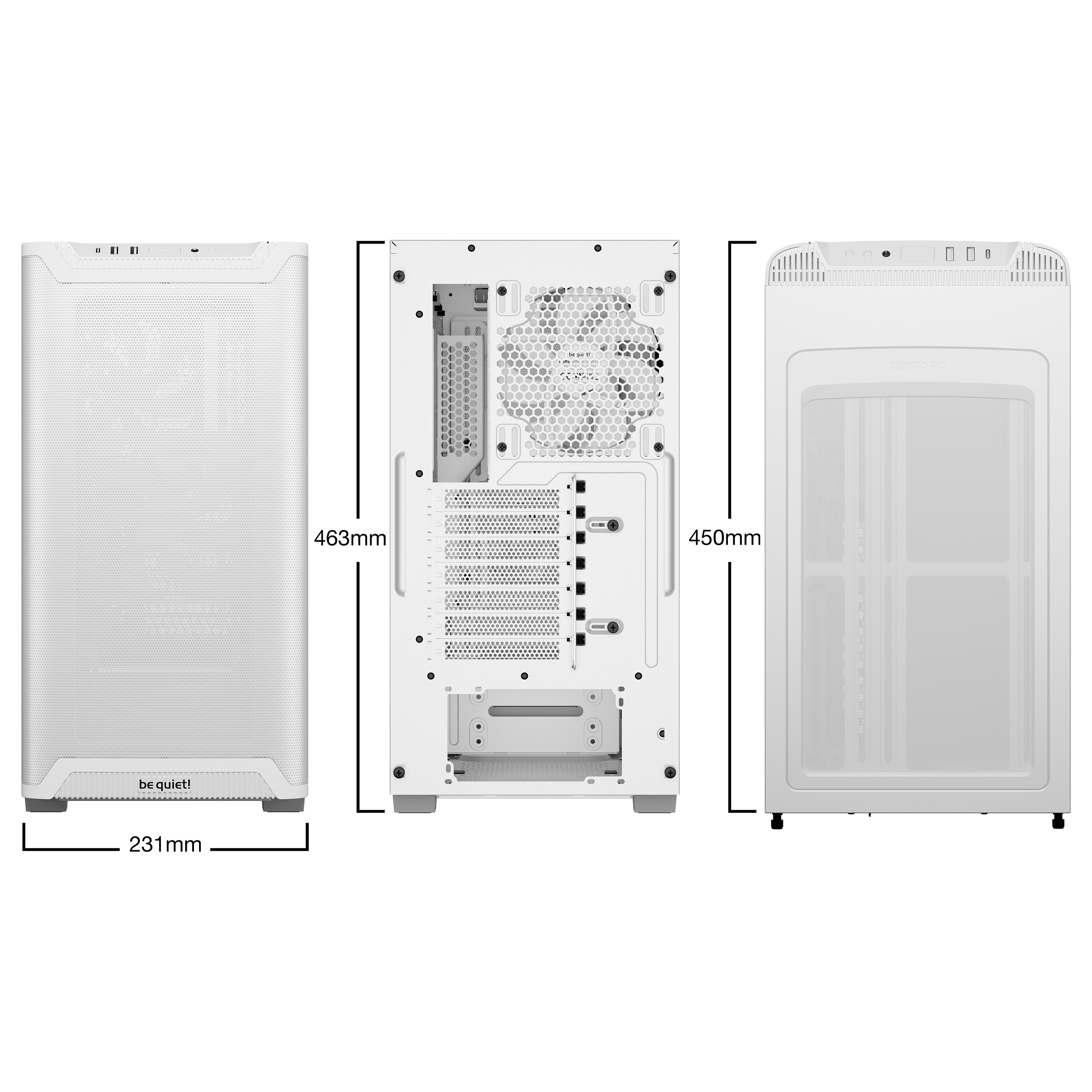 Kasë PC be quiet! PURE BASE 501 Airflow / Midi Tower / ATX / 1x 140mm + 1x 140mm Fan / Airflow - Bardhë - 2