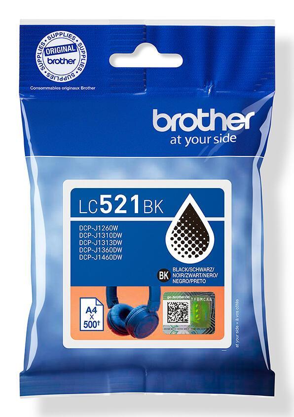 INK Brother LC-521BK / LC521BK / Standard / 500 faqe – Zezë - 1