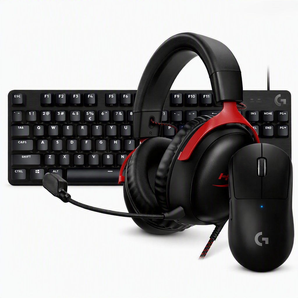 Maus Gaming Logitech G Pro X Superlight 2 LS + Kufje Gaming HyperX Cloud III Wired + Tastierë Gaming Logitech G413 TKL SE