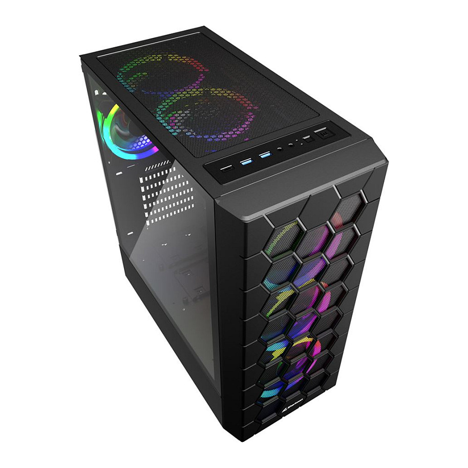 Kasë Sharkoon HEX RGB Midi Tower - Zezë - 3