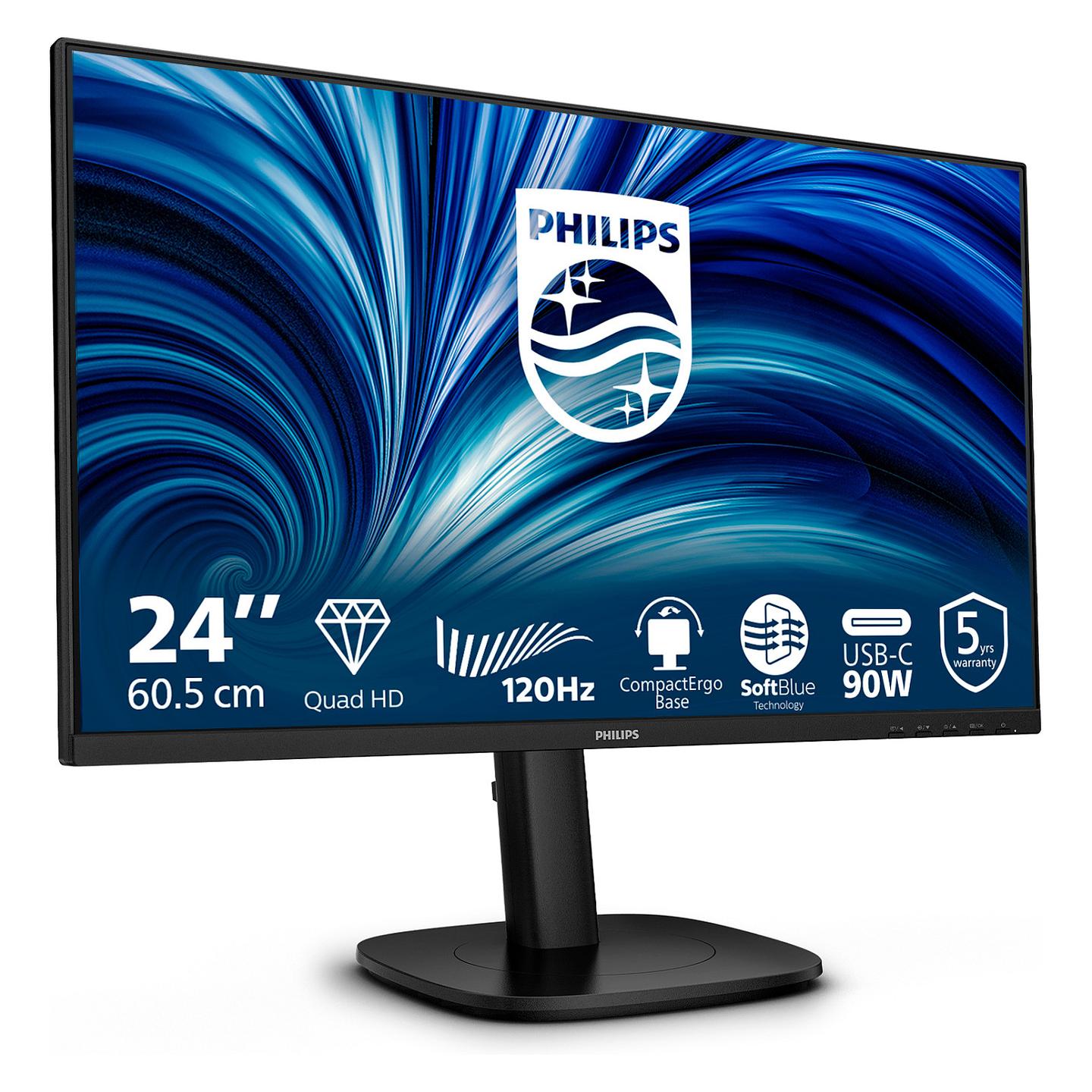 Monitor Philips 24B2U3601 / 23.8" / QHD IPS / 120Hz / 4ms / USB Hub+Speakers - Zezë - 2
