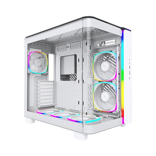 Kasë Montech KING 95 PRO / Midi-Tower / Xham i Temperuar / 6x ARGB PWM / ATX / USB 3.2 Gen1 Type-C – Bardhë