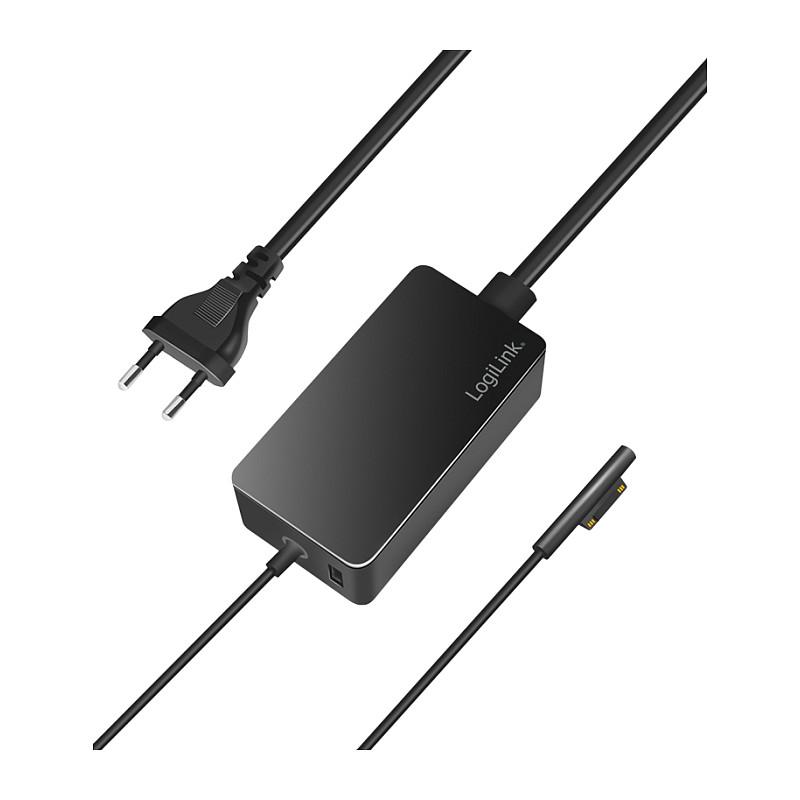 Adapter për Laptop LogiLink PA0309 / 65W / 5–15V / 4A / Surface Magnetic + USB 2.0 – Zezë