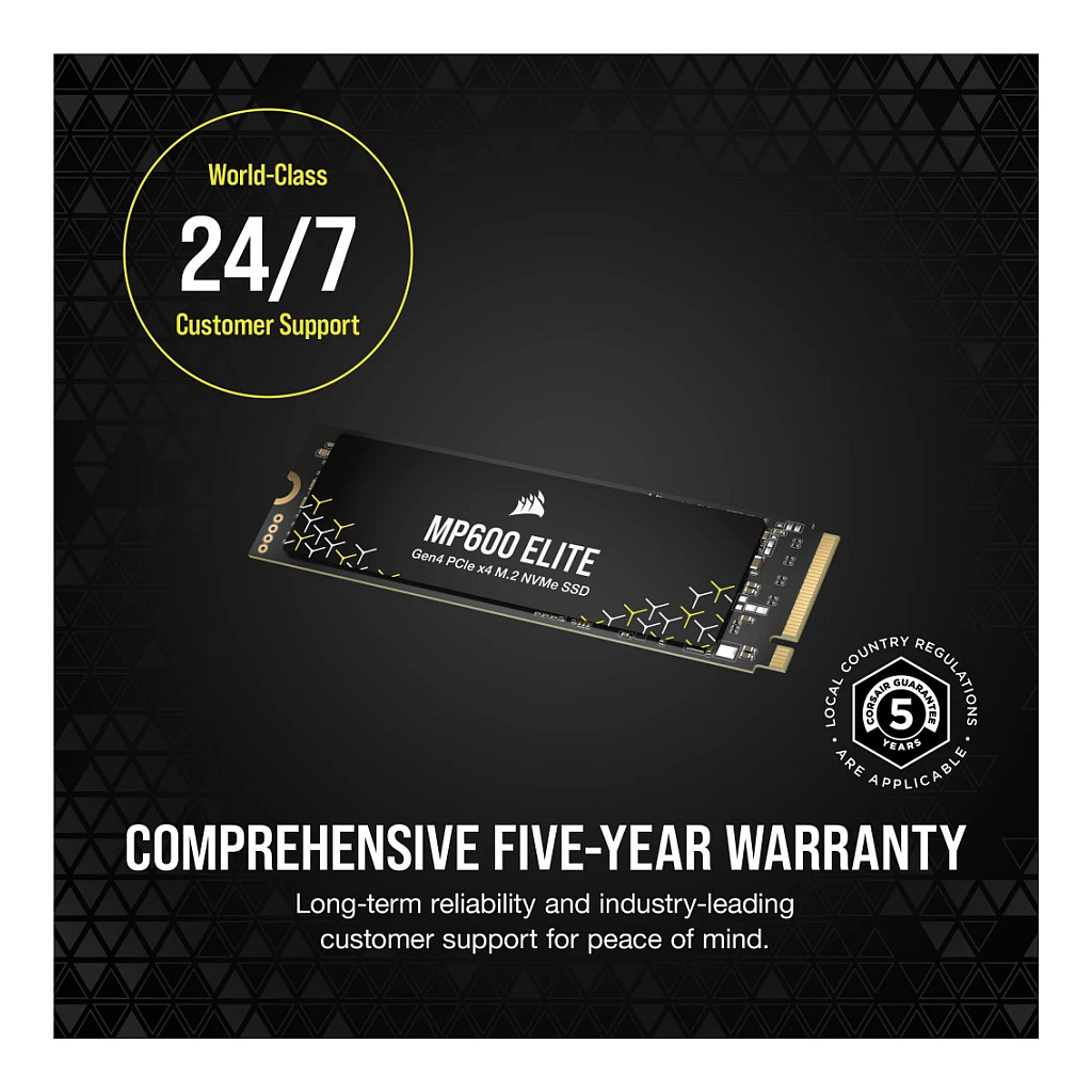 SSD të Brendshëm CORSAIR MP600 ELITE / 1TB / M.2 2280 / PCIe Gen4 x4 / NVMe - 16