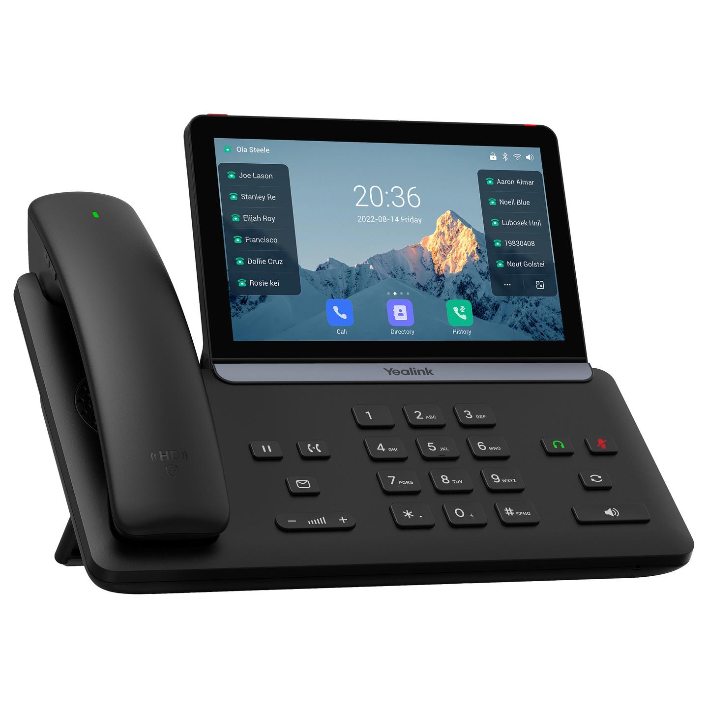 Telefon VoIP Yealink SIP-T88W Pro, ekran me prekje 7" IPS, Wi-Fi 6, Bluetooth 5.0, Gigabit Ethernet, PoE - Zezë - 2