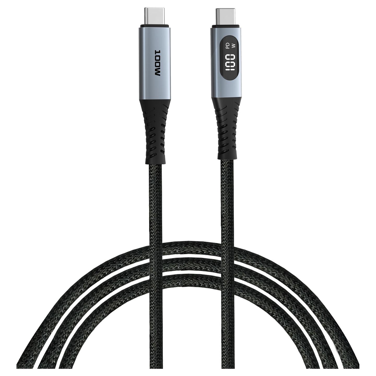 Kabllo USB Verbatim 31848, USB-C në USB-C, 1.2 m, 100 W, ekran për fuqinë e karikimit - Zezë - 3