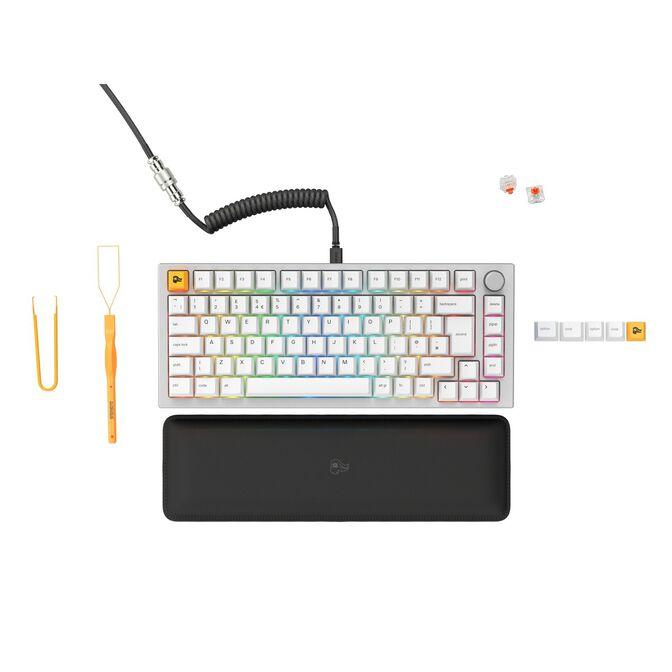 Tastierë Gaming  Glorious GMMK Pro / USB-C / Mekanike Glorious Fox / 75% / ISO / German / RGB - Bardhë