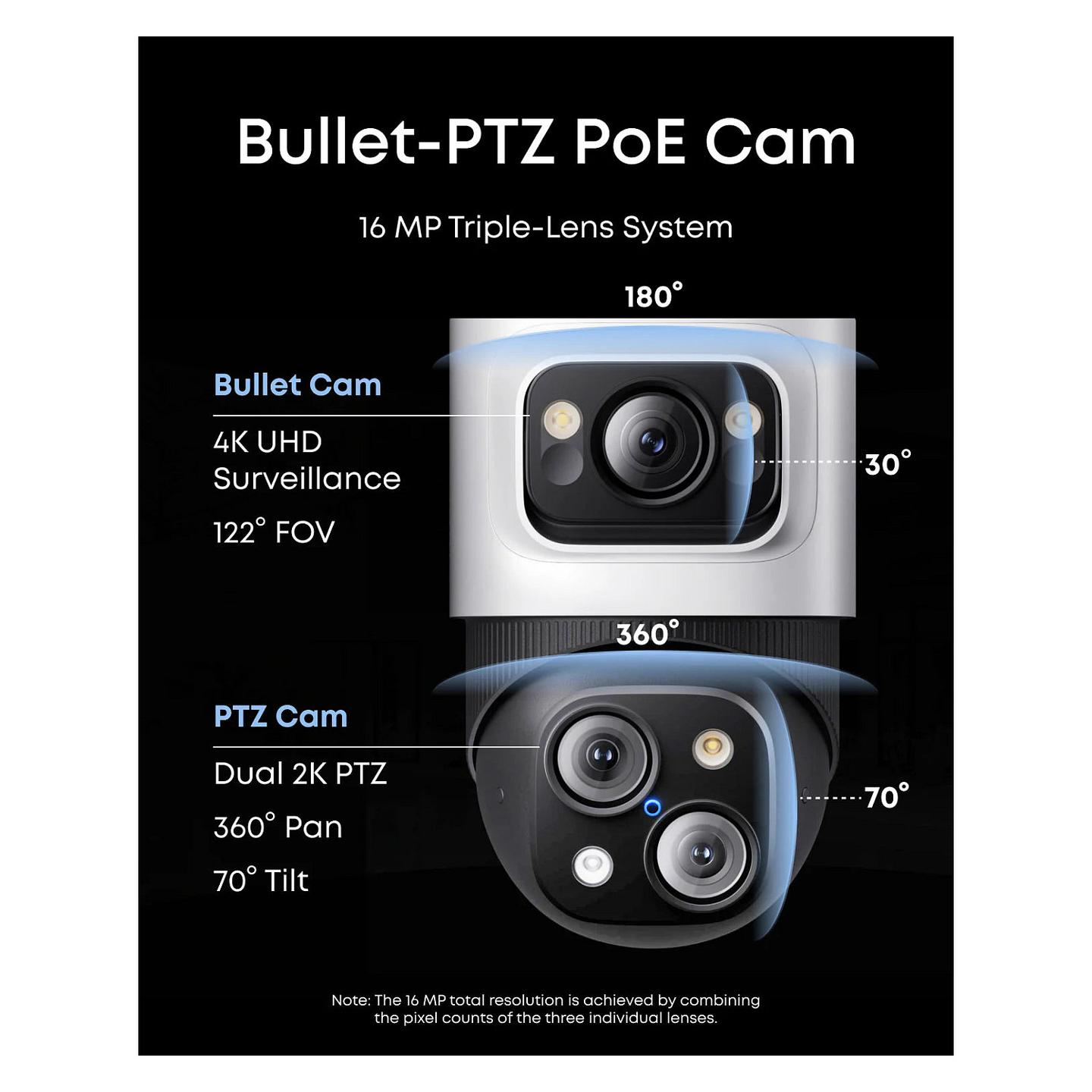 Sistem Sigurie NVR Eufy S4 Max, 4 × Kamerë Bullet-PTZ, 16MP, 4K, 122°, 8x, 8 Kanale, 2TB - Zezë/Gri/Bardhë - 3