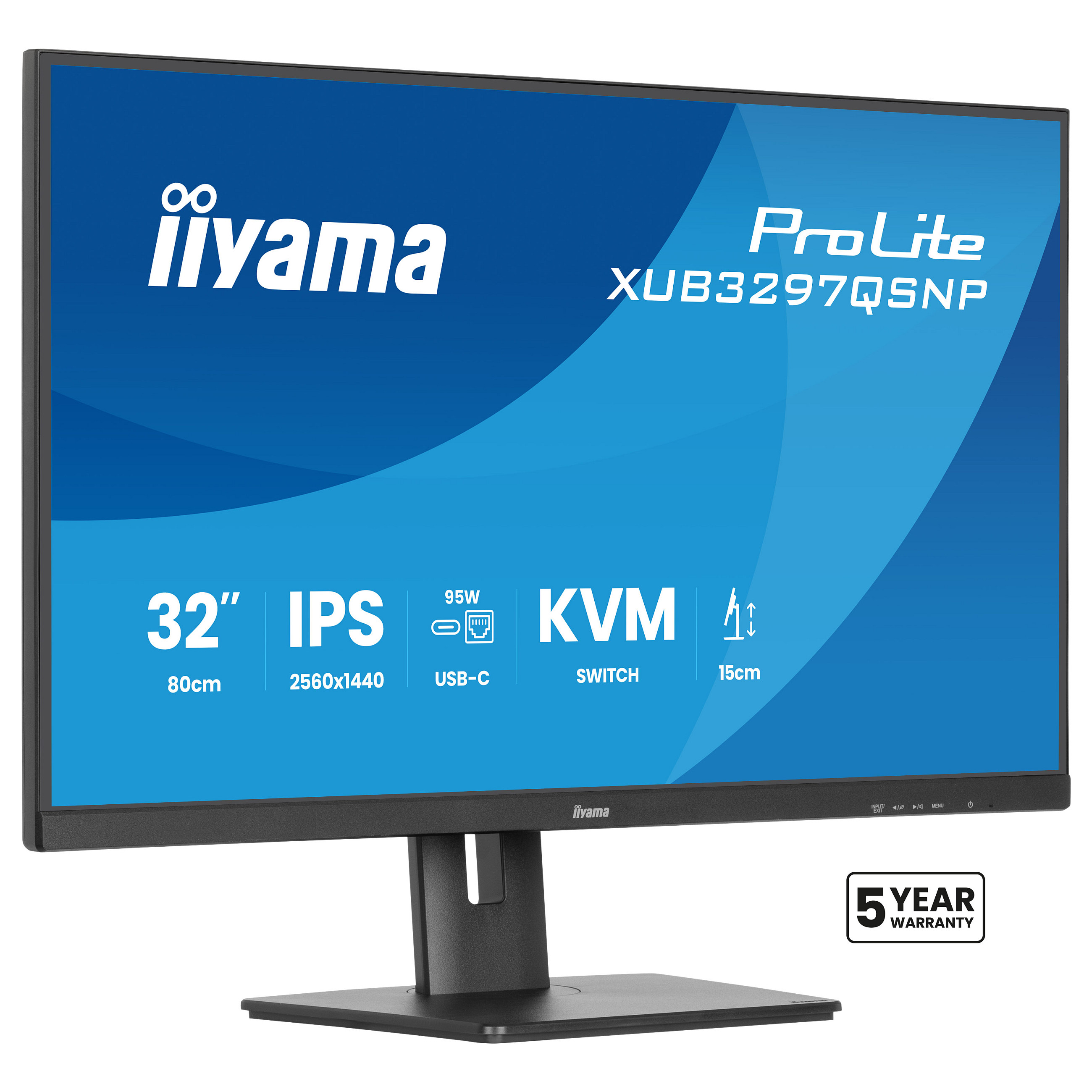 Monitor iiyama XUB3297QSNP-B1 / 32"/ Quad HD IPS / LED / 100Hz / 1ms / USB-C + USB-A + HDMI + DisplayPort - Zezë - 1