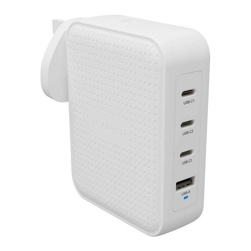 Karikues USB-C Targus HYPER HJ1001WHWWGL, 145W, 3x USB-C, 1x USB-A, GaN, Power Delivery 3.1, PPS - Bardhë