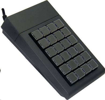 Tastierë me Kabllo Contour Design Active Key AK-100/24 / Mini / 24 Taste të Programueshme / MX Gold Cross Point - Zezë