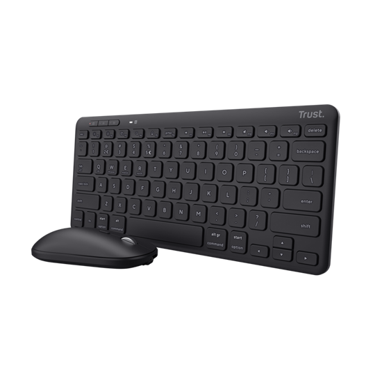 Combo (Tastierë&Maus) Trust Lyra Multi-Device / Wireless / Bluetooth + 2.4GHz / Rechargeable / Silent – Zezë
