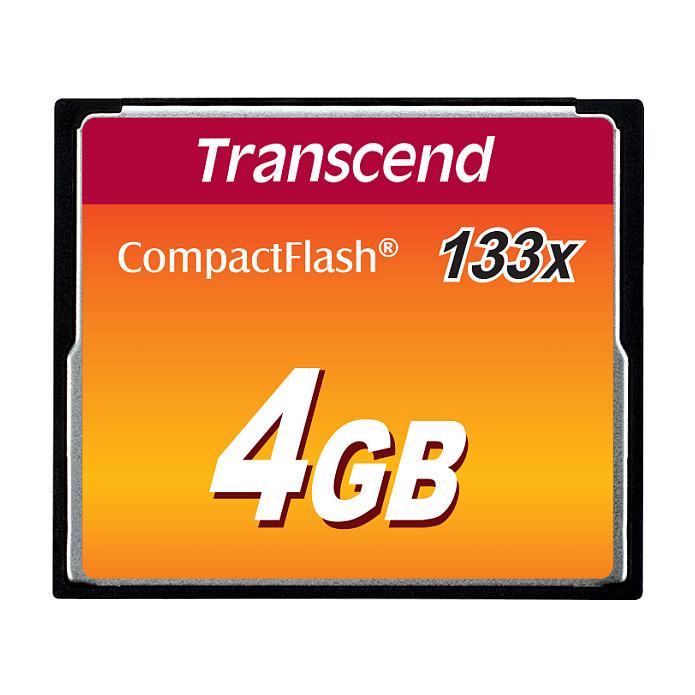 Kartë Memorie SD Transcend CompactFlash 133 / TS4GCF133 / 4GB / CF / 133x / UDMA 4 / MLC / 50MB/s / 20MB/s - Zezë/Portokalli/Rozë - 1