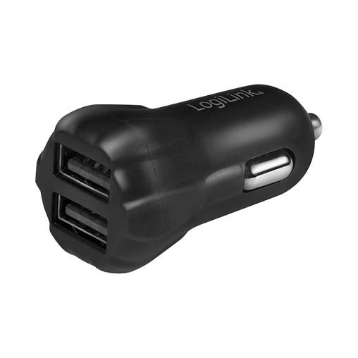 Adapter telefoni për veturë LogiLink PA0203 / 2x USB-A / 10W / Mbajtëse Smartphone 55–85 mm – Zezë - 2